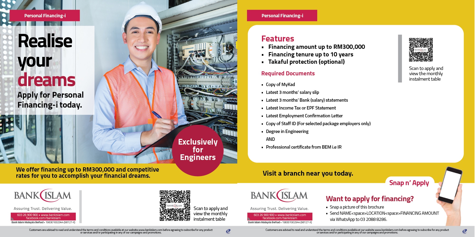 bank islam personal loan table